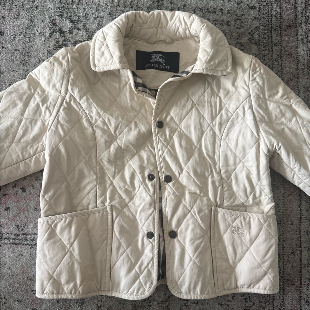 Burberry Girl’s Cream Quilted Jacket